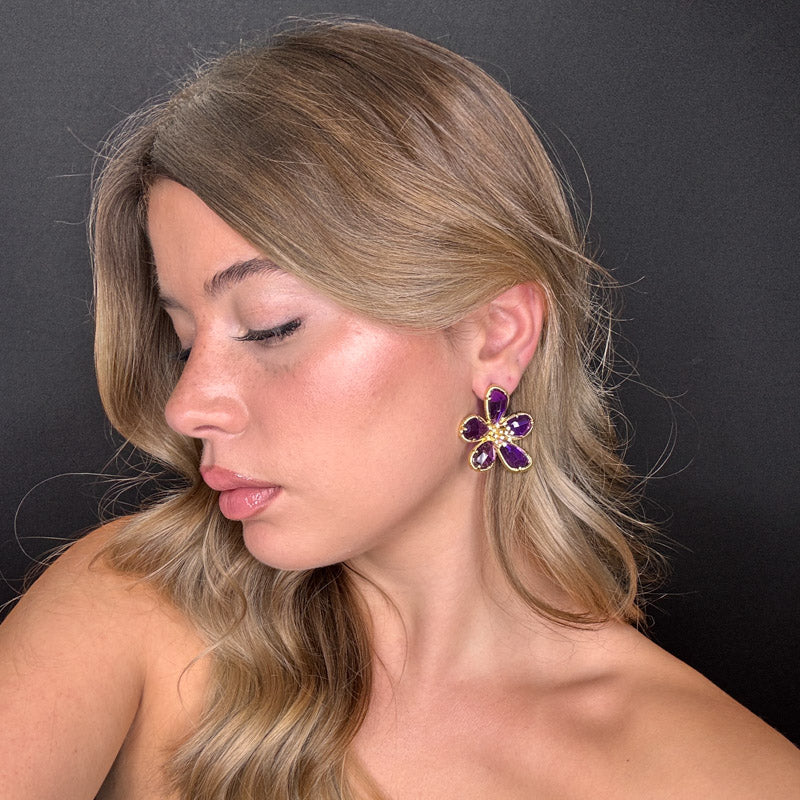 Palestro Milano Orecchini Petali Preziosi