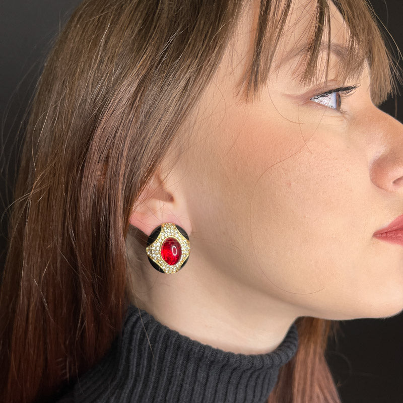 Palestro Milano Orecchini Petra rosso