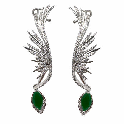 Palestro Milano Orecchini Pietra Verde Ali di Pavè