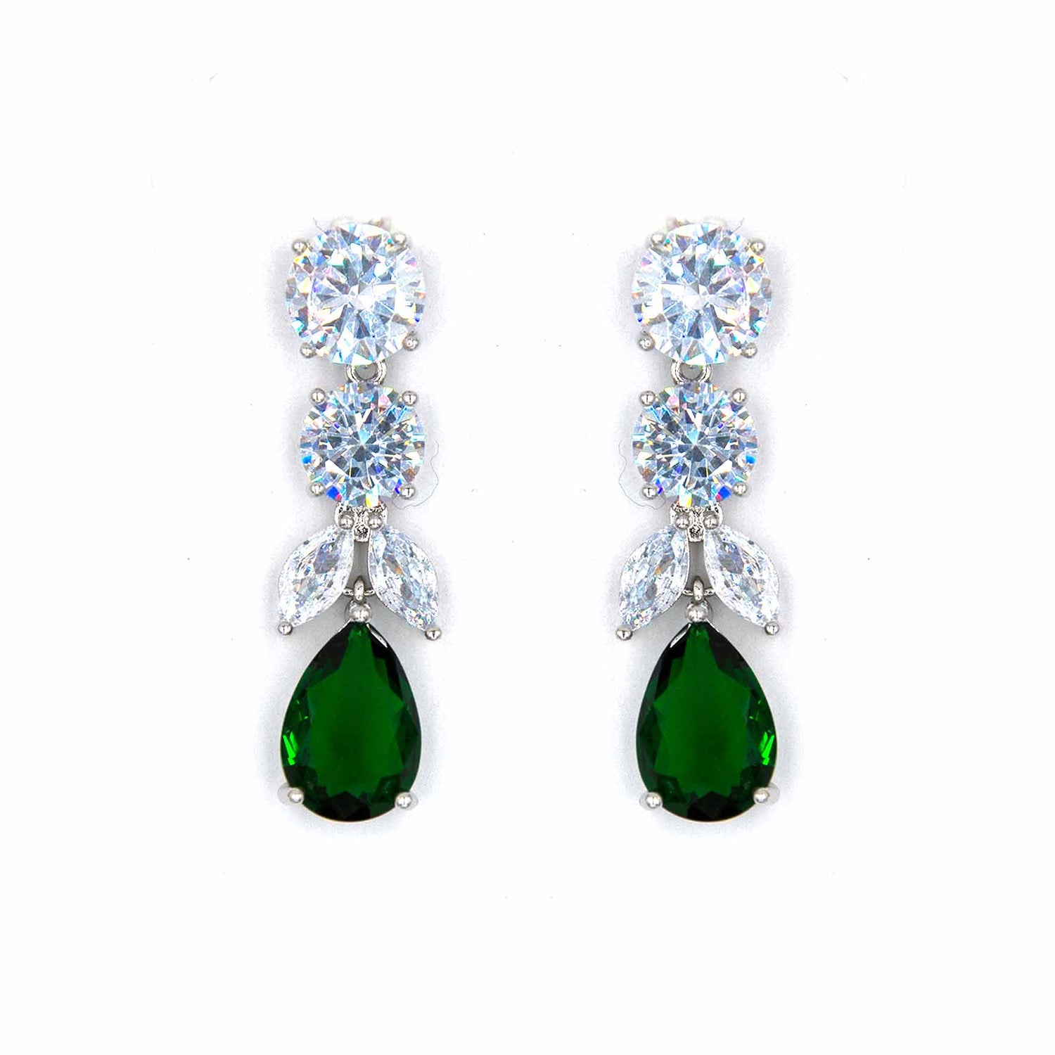 Palestro Milano Orecchini Pietra Verde Smeraldo Cascata preziosa