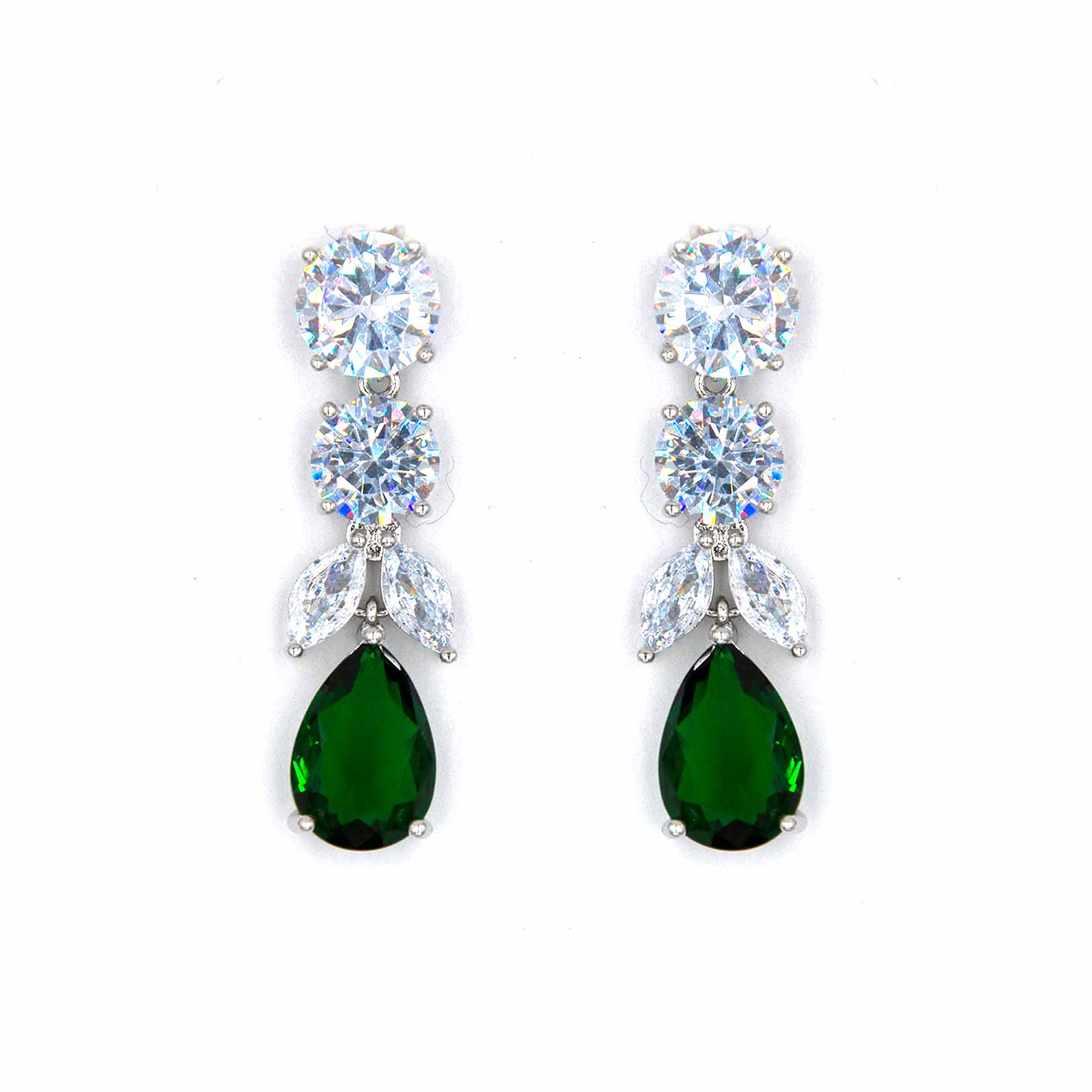 Palestro Milano Orecchini Pietra Verde Smeraldo Cascata preziosa