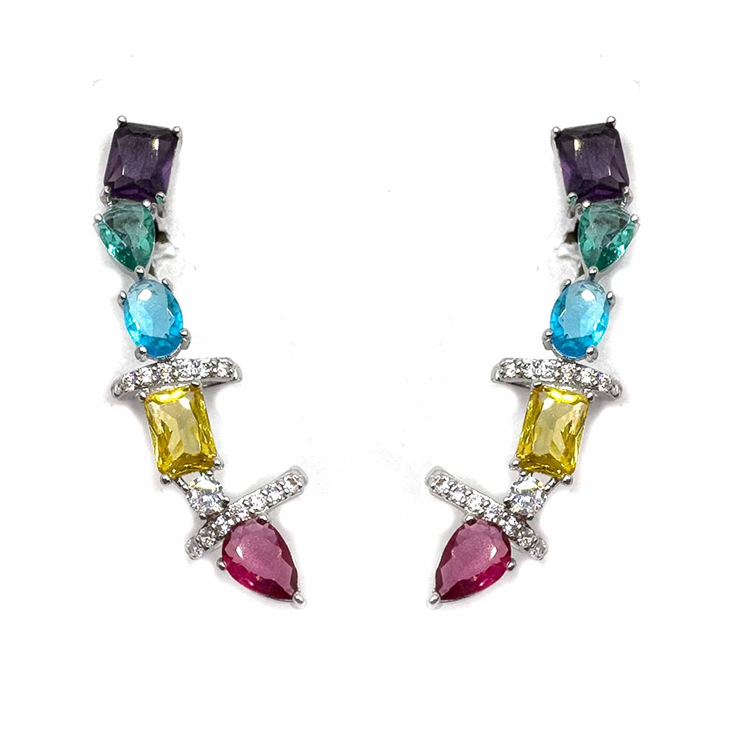 Palestro Milano Orecchini Pietre multicolor rampicanti