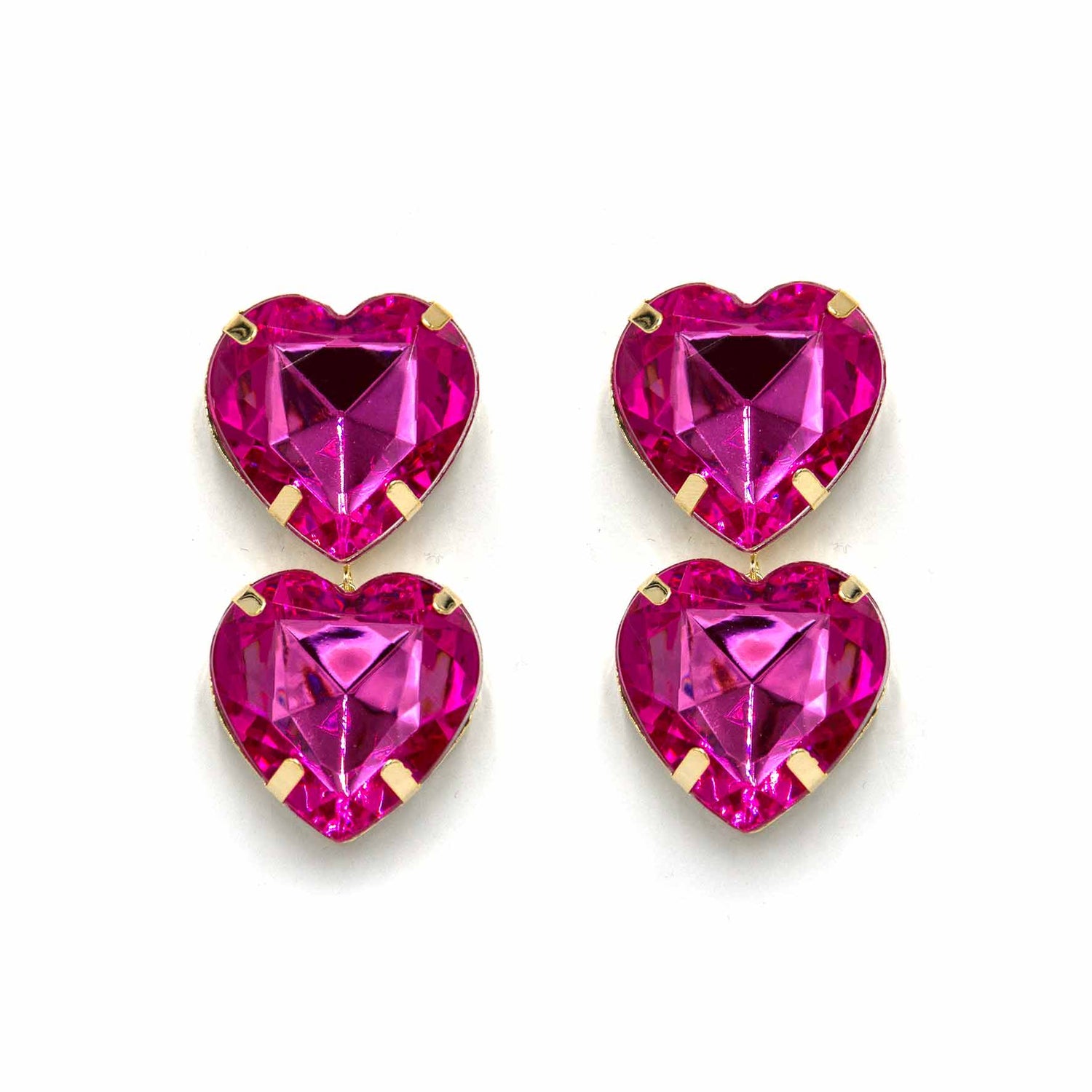 Palestro Milano Orecchini Pink Doppio cuore