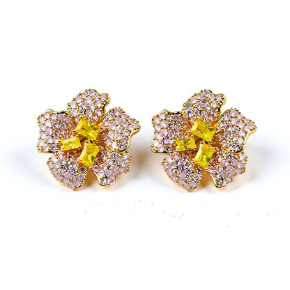Palestro Milano Orecchini Pink e giallo Fiore prezioso