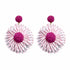 Palestro Milano Orecchini Pink-Fucsia Girasoli colorati in rafia