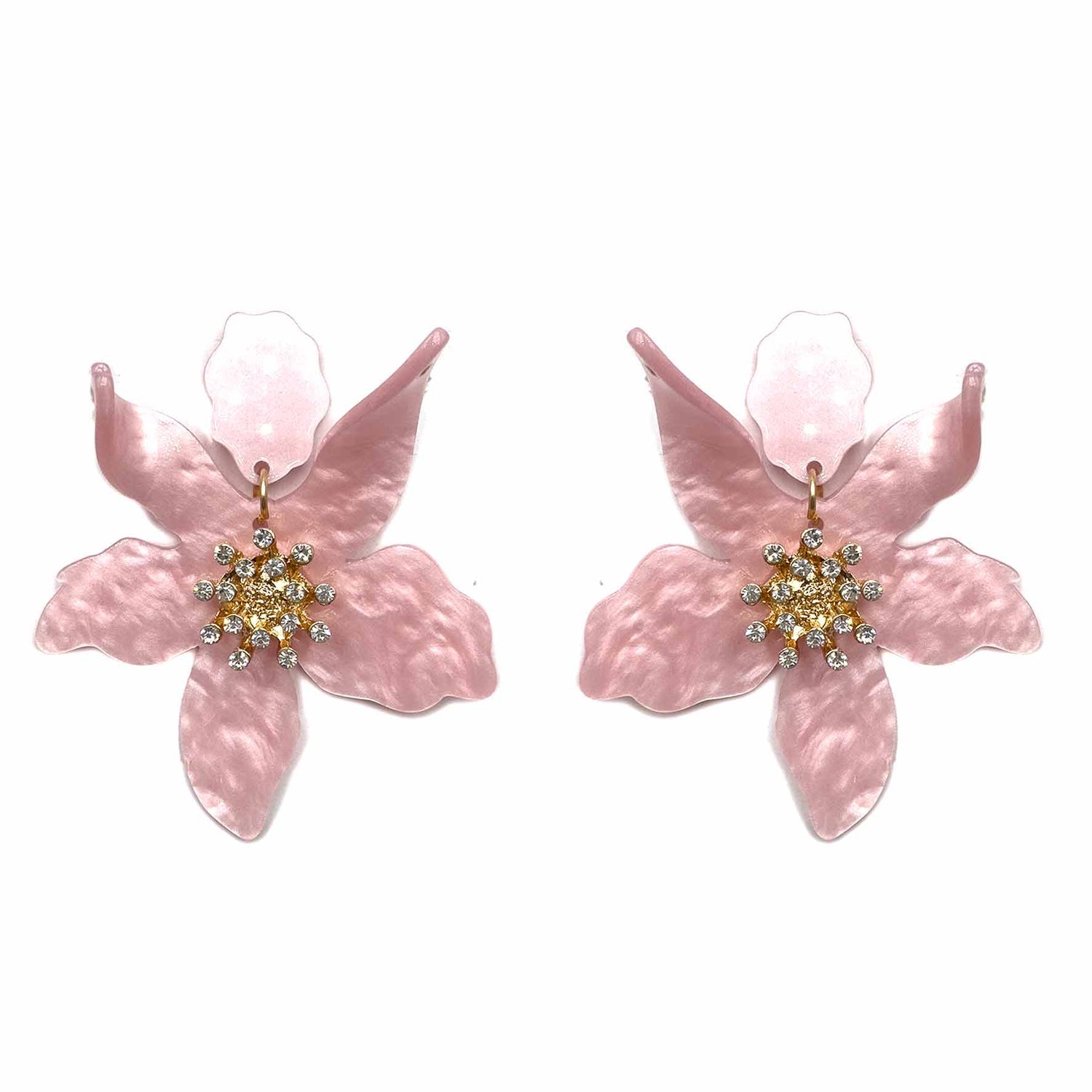 Palestro Milano Orecchini Pink Ibisco con zirconi - New colors