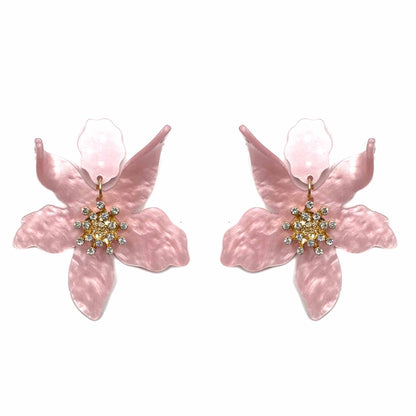 Palestro Milano Orecchini Pink Ibisco con zirconi - New colors