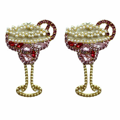 Palestro Milano Orecchini Pink Lady Cocktail di perline&amp;pietrine