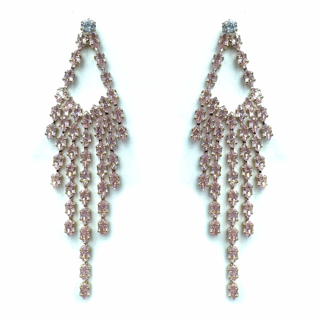 Palestro Milano Orecchini Pink Lampadari di pietre luminose