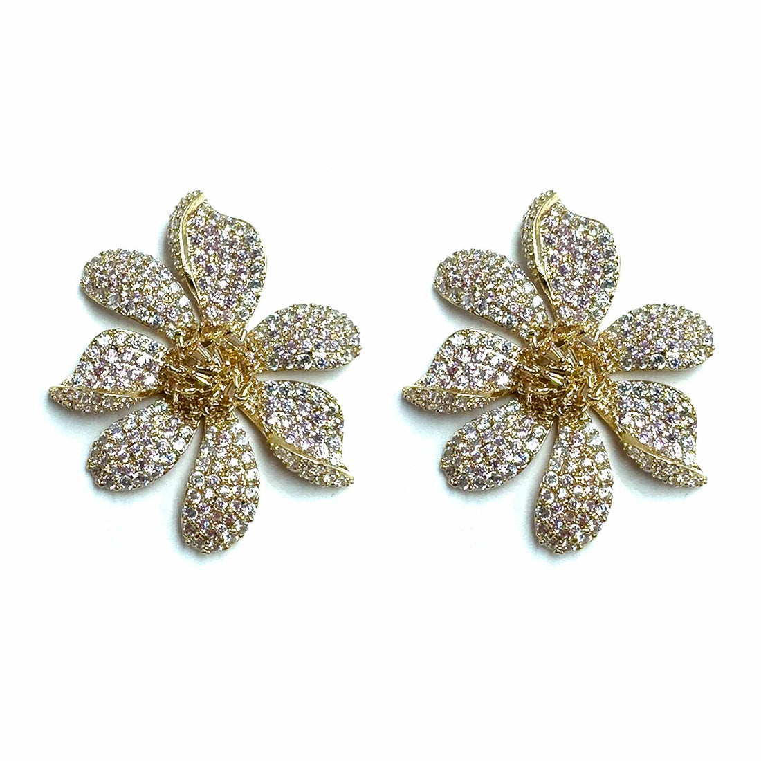 Palestro Milano Orecchini Pink Margherite di cristalli&amp;zirconi