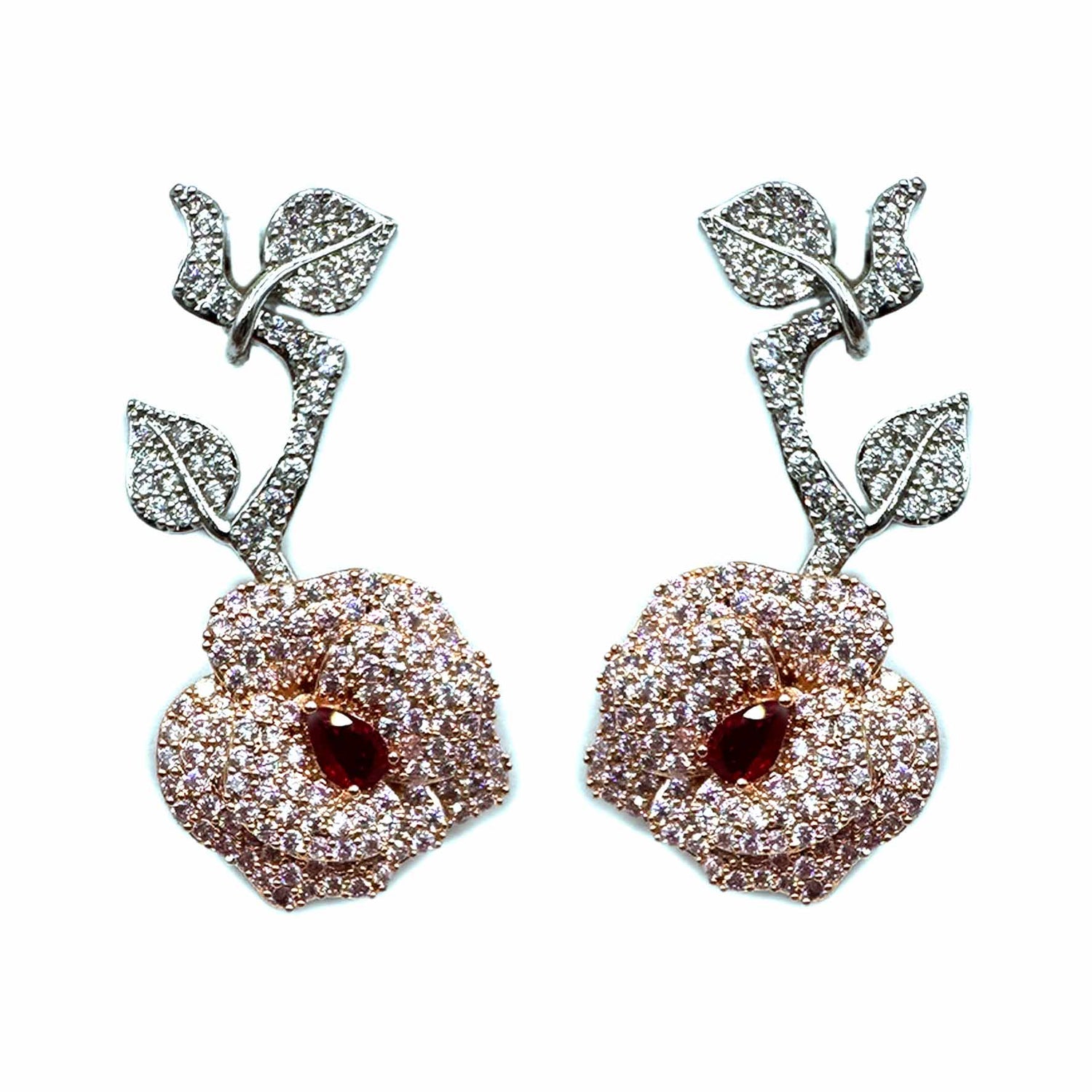 Palestro Milano Orecchini Pink Rosa&amp;Spine di pavè