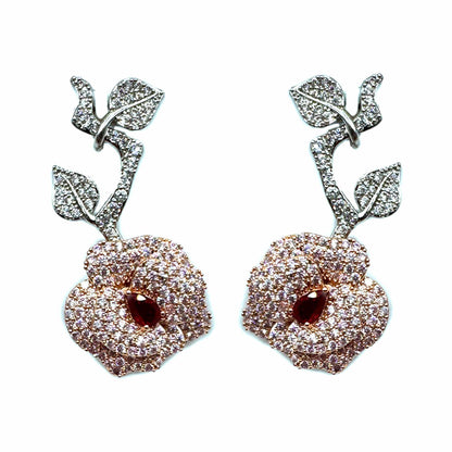 Palestro Milano Orecchini Pink Rosa&amp;Spine di pavè