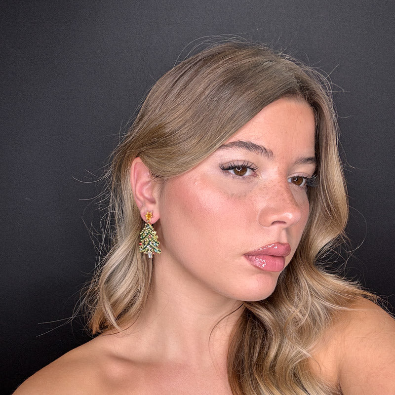 Palestro Milano Orecchini Pino con palline di Natale