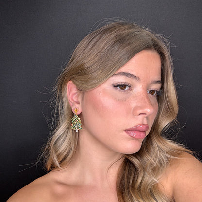 Palestro Milano Orecchini Pino con palline di Natale