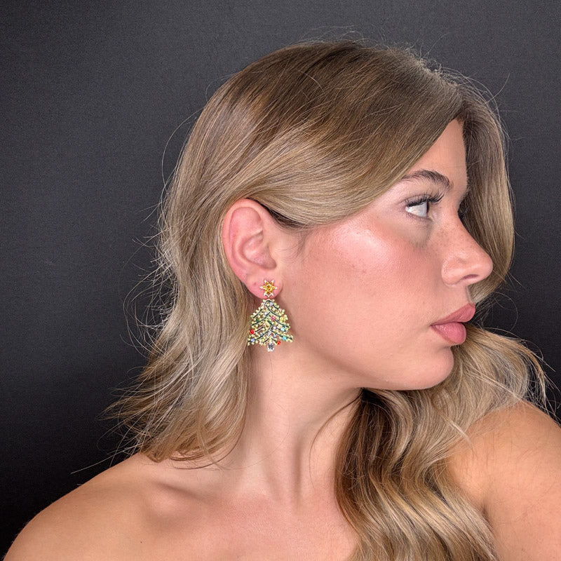 Palestro Milano Orecchini Pino con palline di Natale