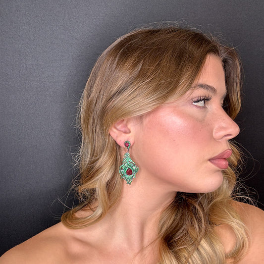 Palestro Milano Orecchini Piuma Ornamentale