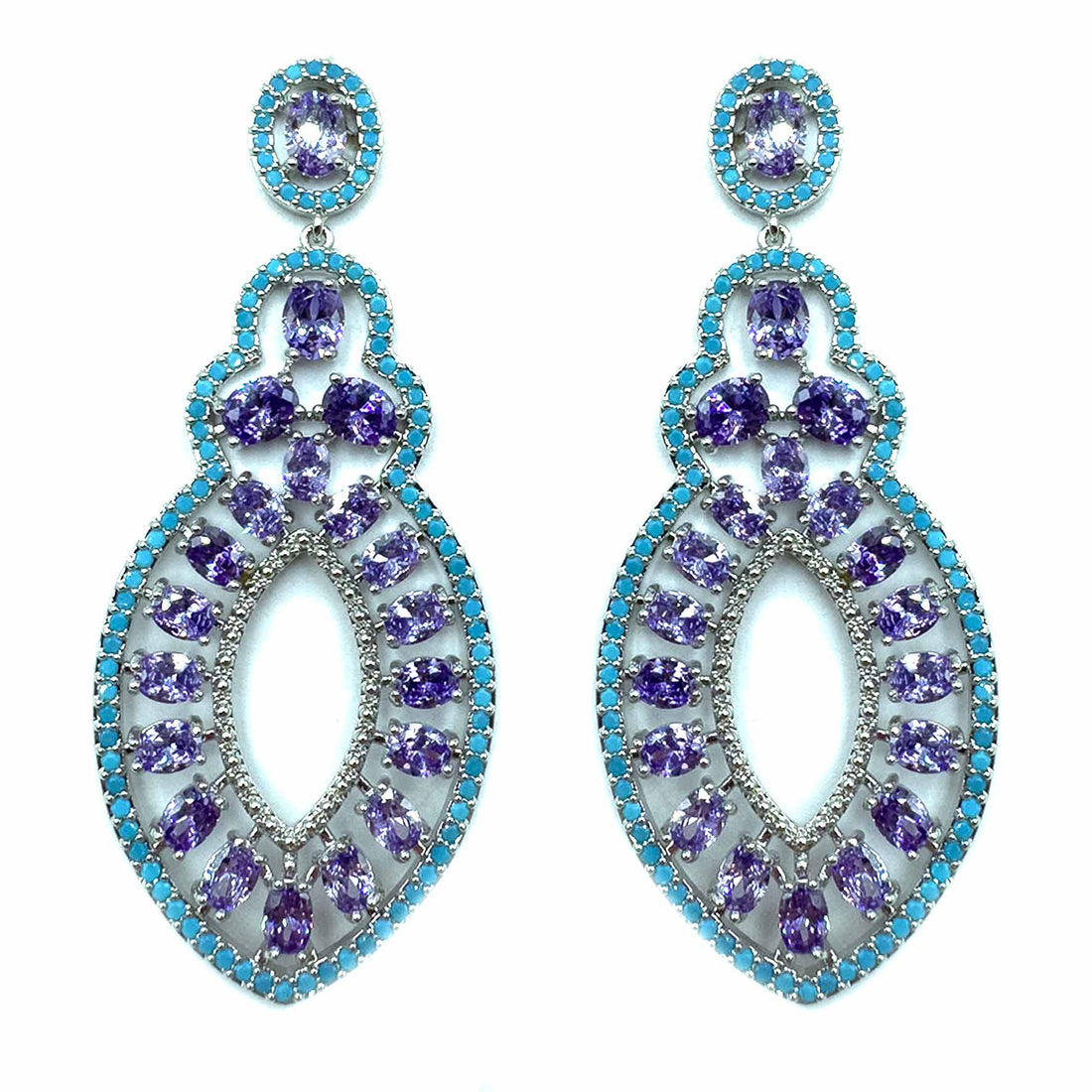 Palestro Milano Orecchini Prezioso pendente lillac/turquoise