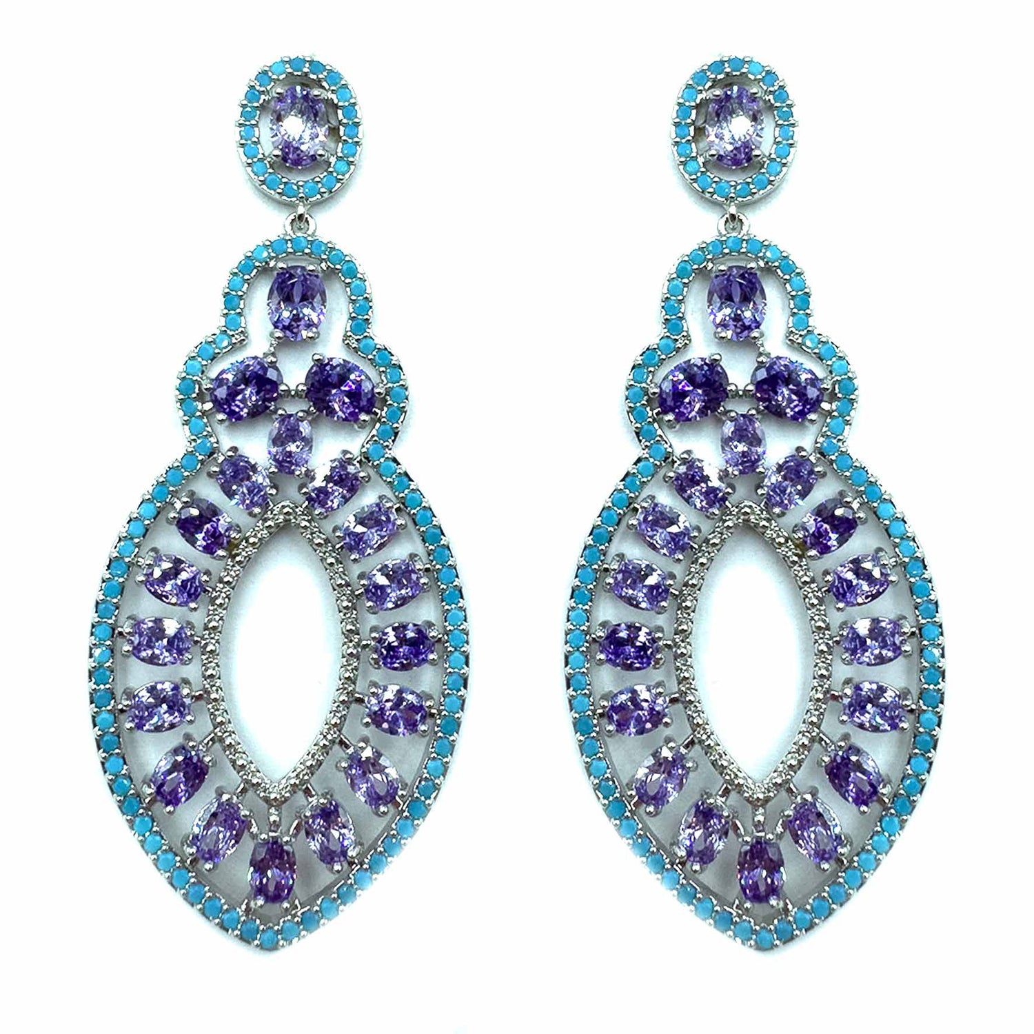 Palestro Milano Orecchini Prezioso pendente lillac/turquoise