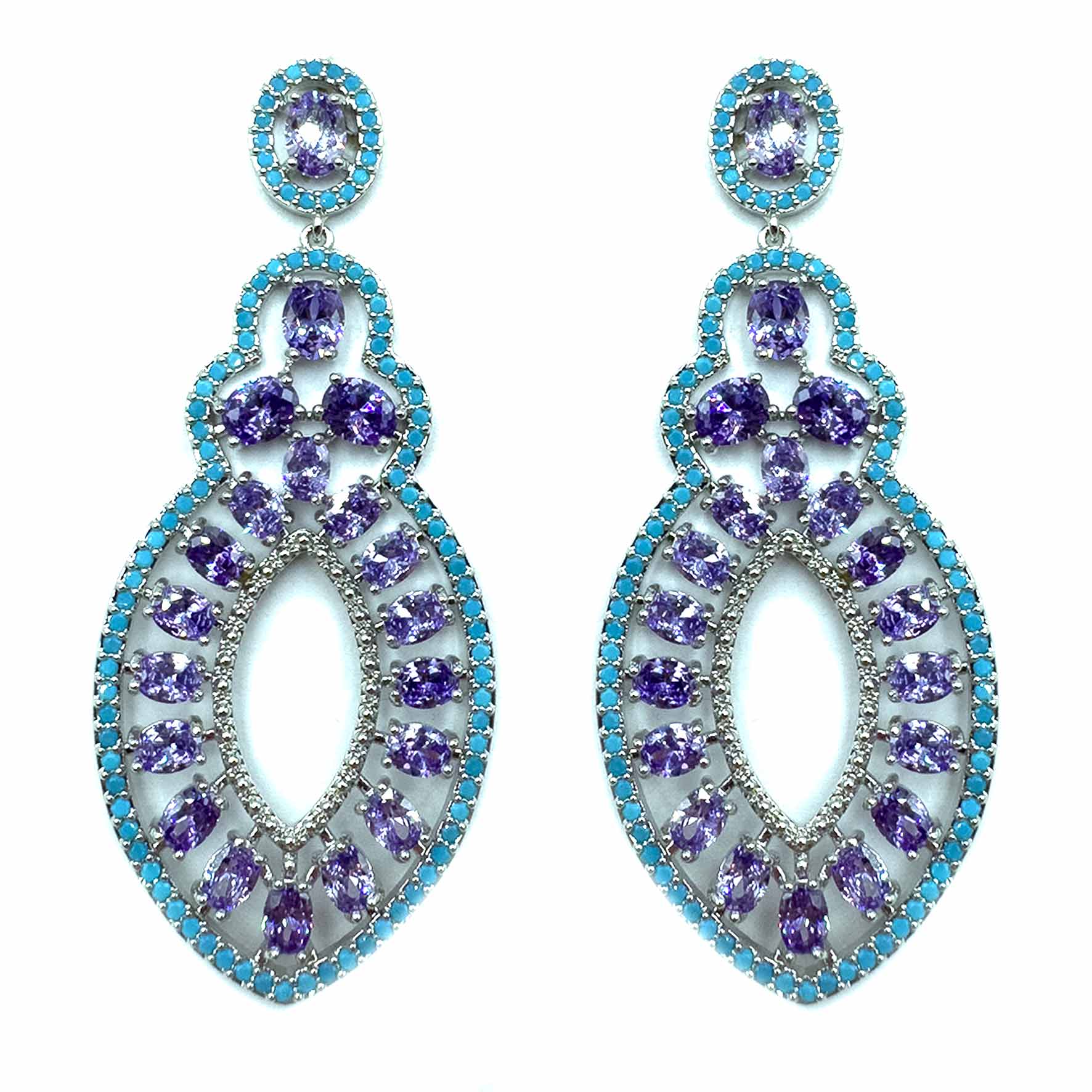 Palestro Milano Orecchini Prezioso pendente lillac/turquoise