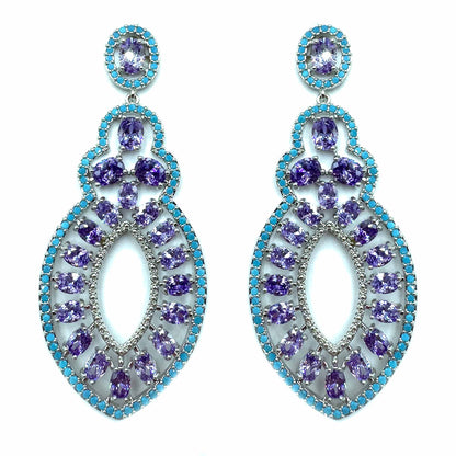 Palestro Milano Orecchini Prezioso pendente lillac/turquoise