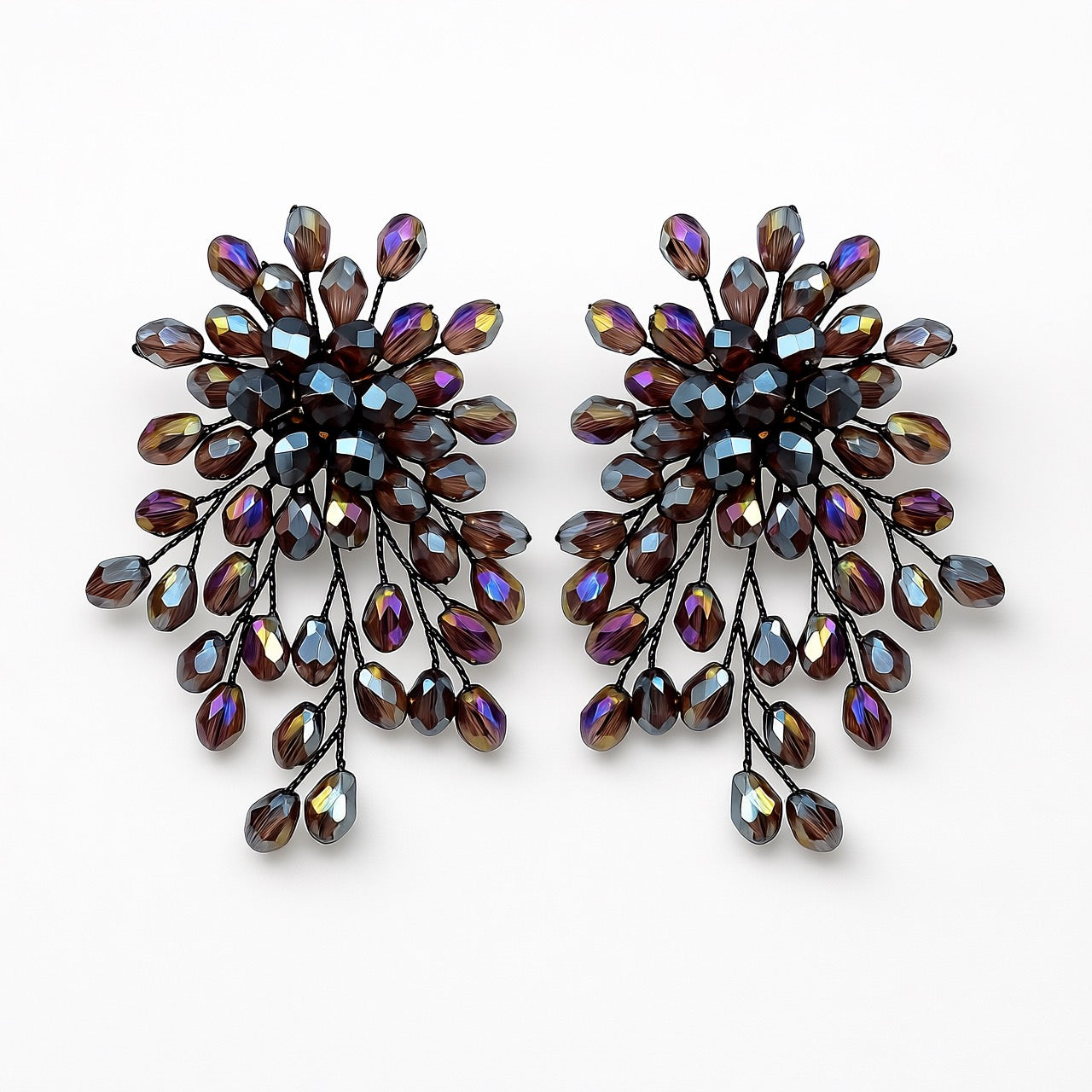 Palestro Milano Orecchini Prugna Trionfo di Perline - NEW