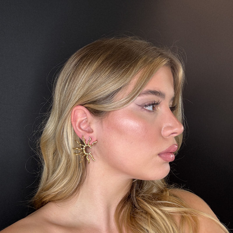 Palestro Milano Orecchini Raggi di Sole Gold Plated