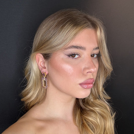 Palestro Milano Orecchini Rettangoli Lillac