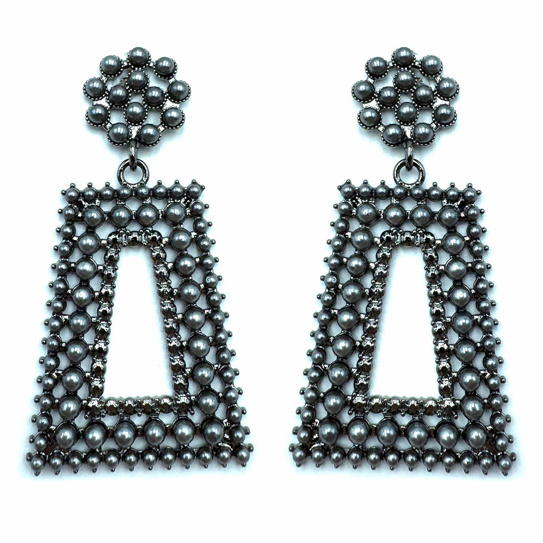 Palestro Milano Orecchini Rettangoli Perline Black