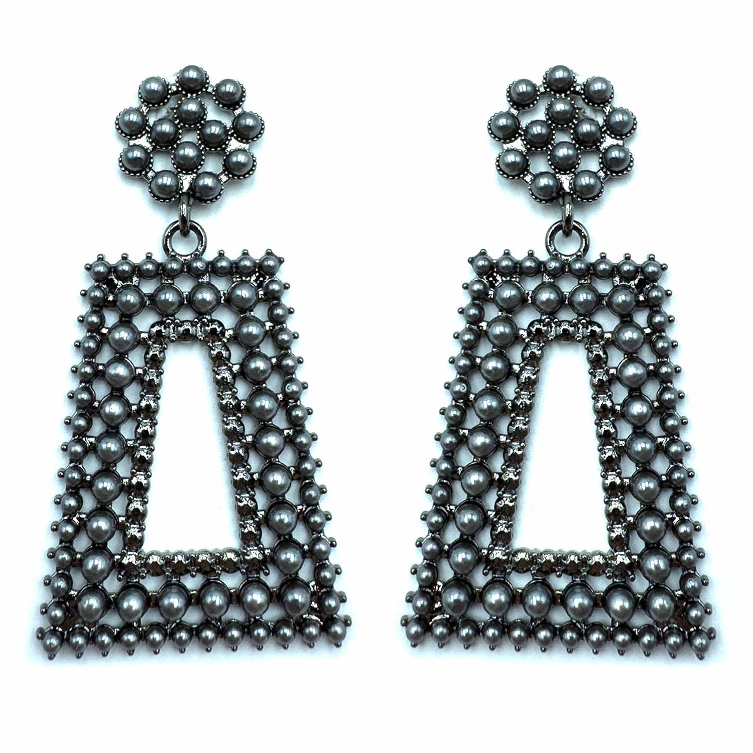 Palestro Milano Orecchini Rettangoli Perline Black