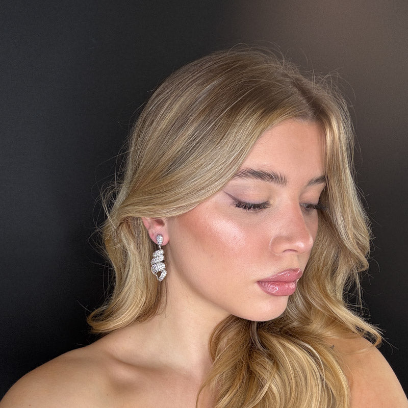 Palestro Milano Orecchini Riccioli pendenti di pavè