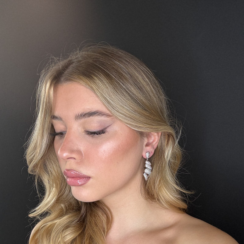 Palestro Milano Orecchini Riccioli pendenti di pavè