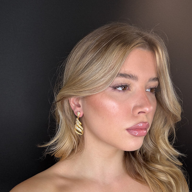 Palestro Milano Orecchini Riccioli pendenti di pavè