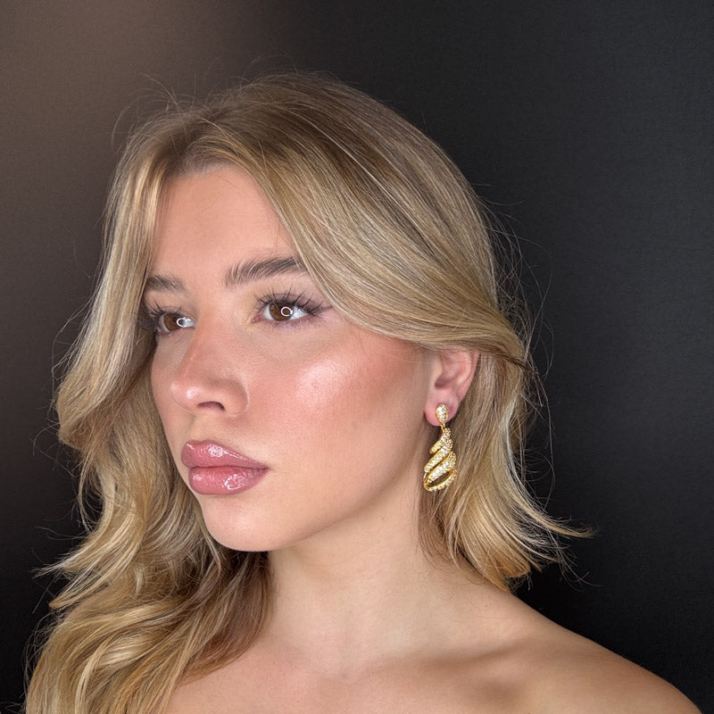 Palestro Milano Orecchini Riccioli pendenti di pavè