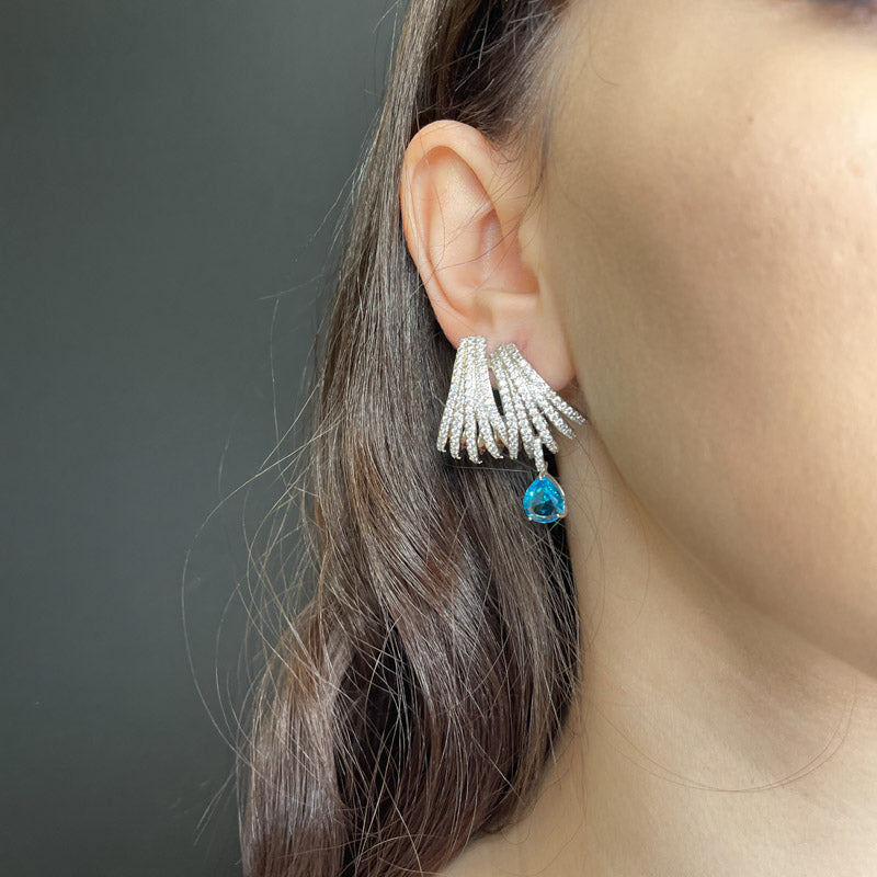 Palestro Milano Orecchini Ricciolo di zirconi