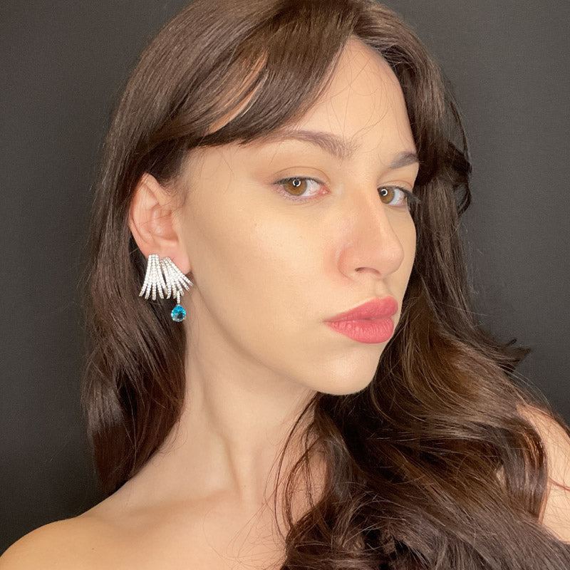 Palestro Milano Orecchini Ricciolo di zirconi