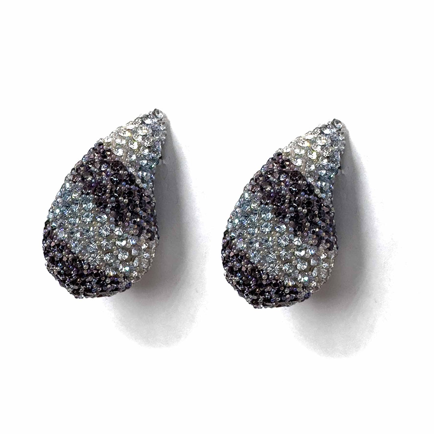 Palestro Milano Orecchini Righe Blu Goccia di zirconi