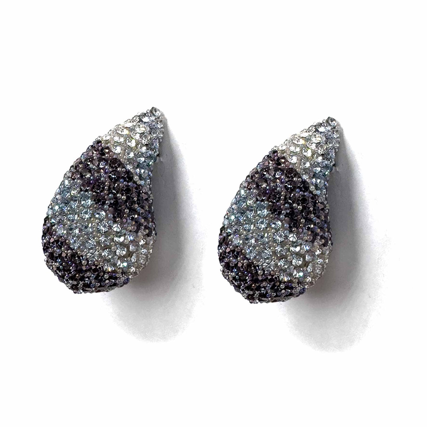 Palestro Milano Orecchini Righe Blu Goccia di zirconi