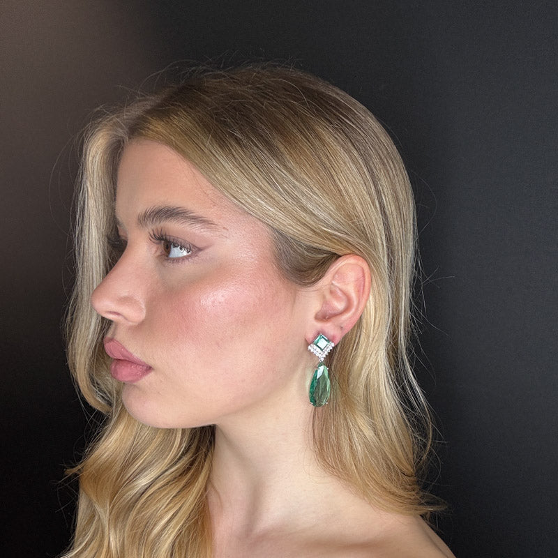 Palestro Milano Orecchini Rombo con goccia pendente