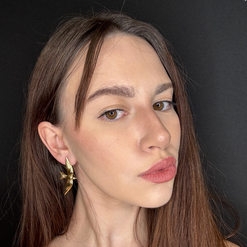 Palestro Milano Orecchini Rondini Gold Plated