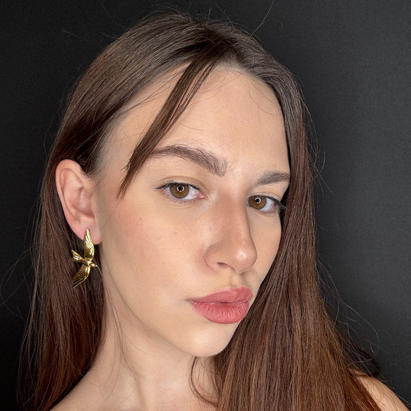 Palestro Milano Orecchini Rondini Gold Plated