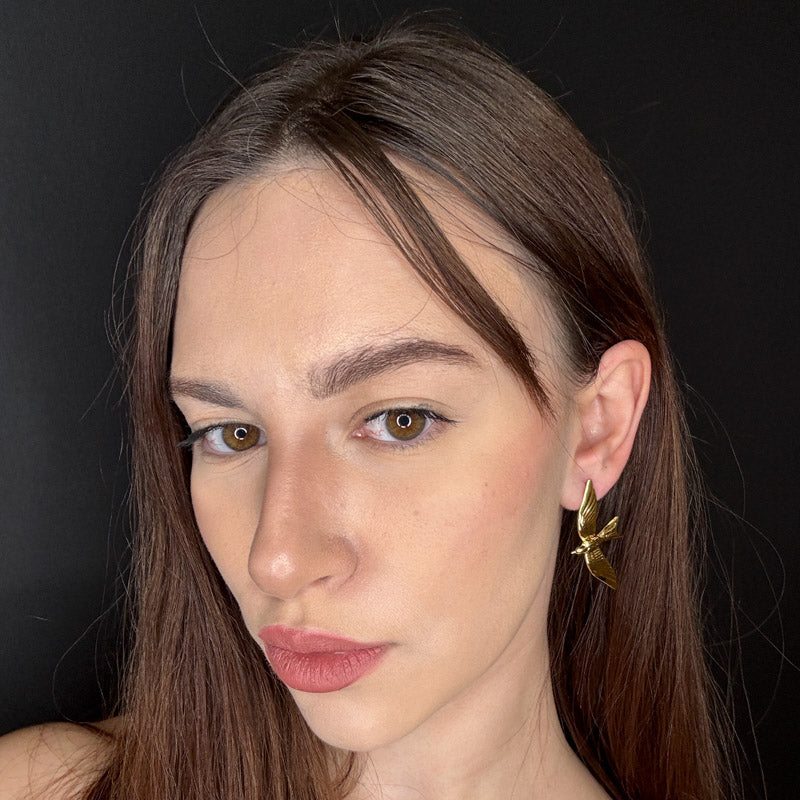 Palestro Milano Orecchini Rondini Gold Plated