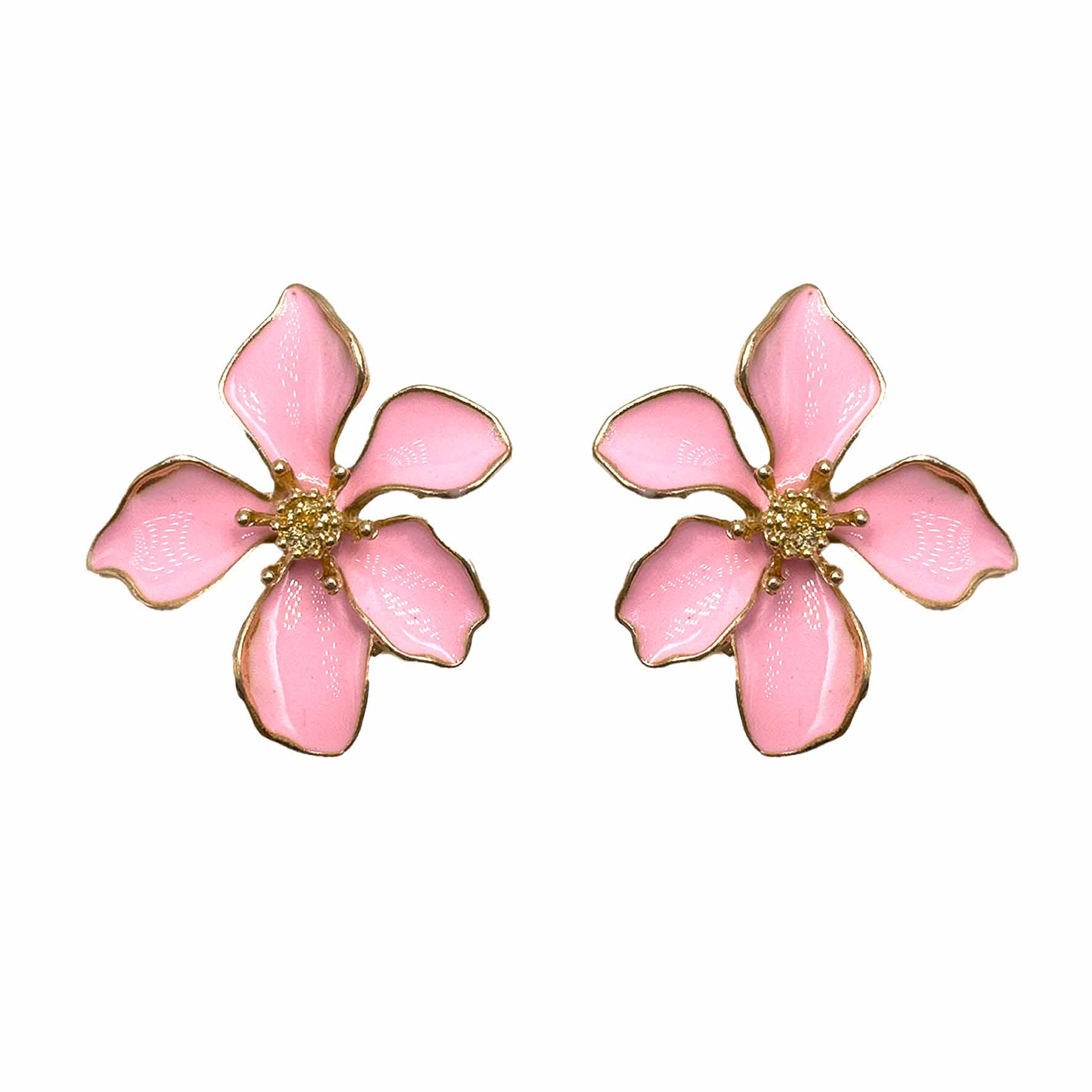 Palestro Milano Orecchini Rosa Barbie Fiori Tropicali