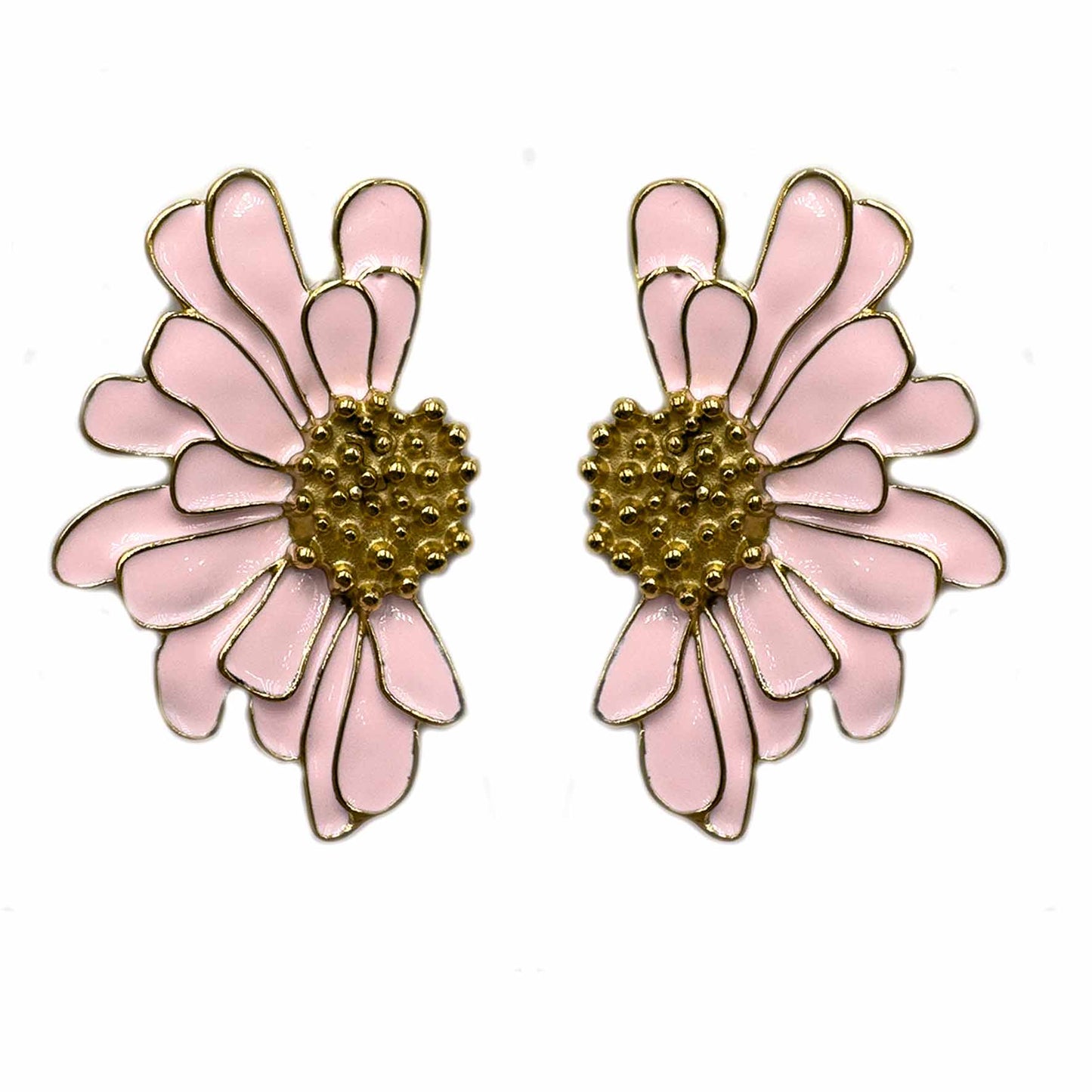 Palestro Milano Orecchini Rosa chiaro Fiori d'Oro