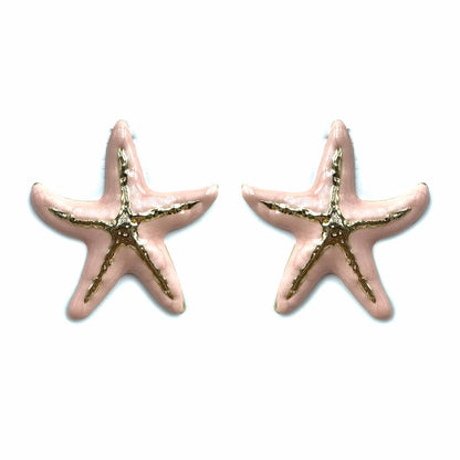 Palestro Milano Orecchini Rosa Chiaro Stella marina con venatura dorata