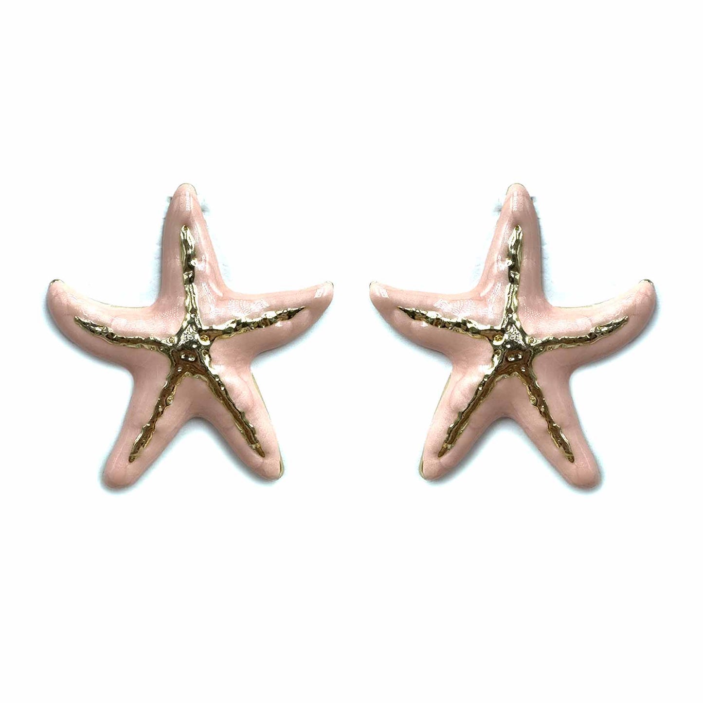 Palestro Milano Orecchini Rosa Chiaro Stella marina con venatura dorata