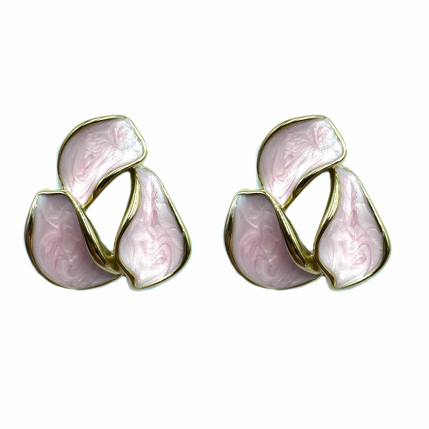 Palestro Milano Orecchini Rosa Chiaro Triangoli colorati