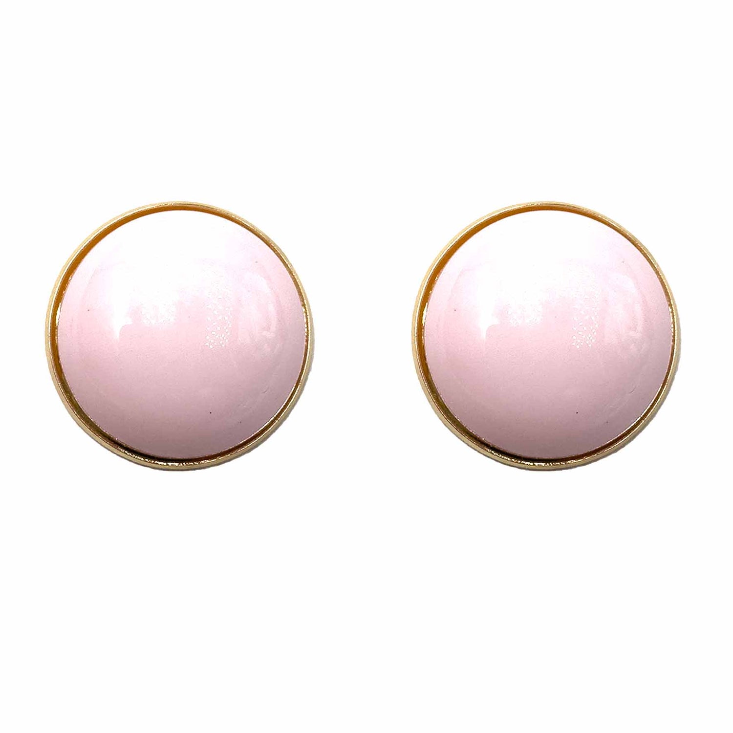 Palestro Milano Orecchini Rosa cipria Bottone Retrò