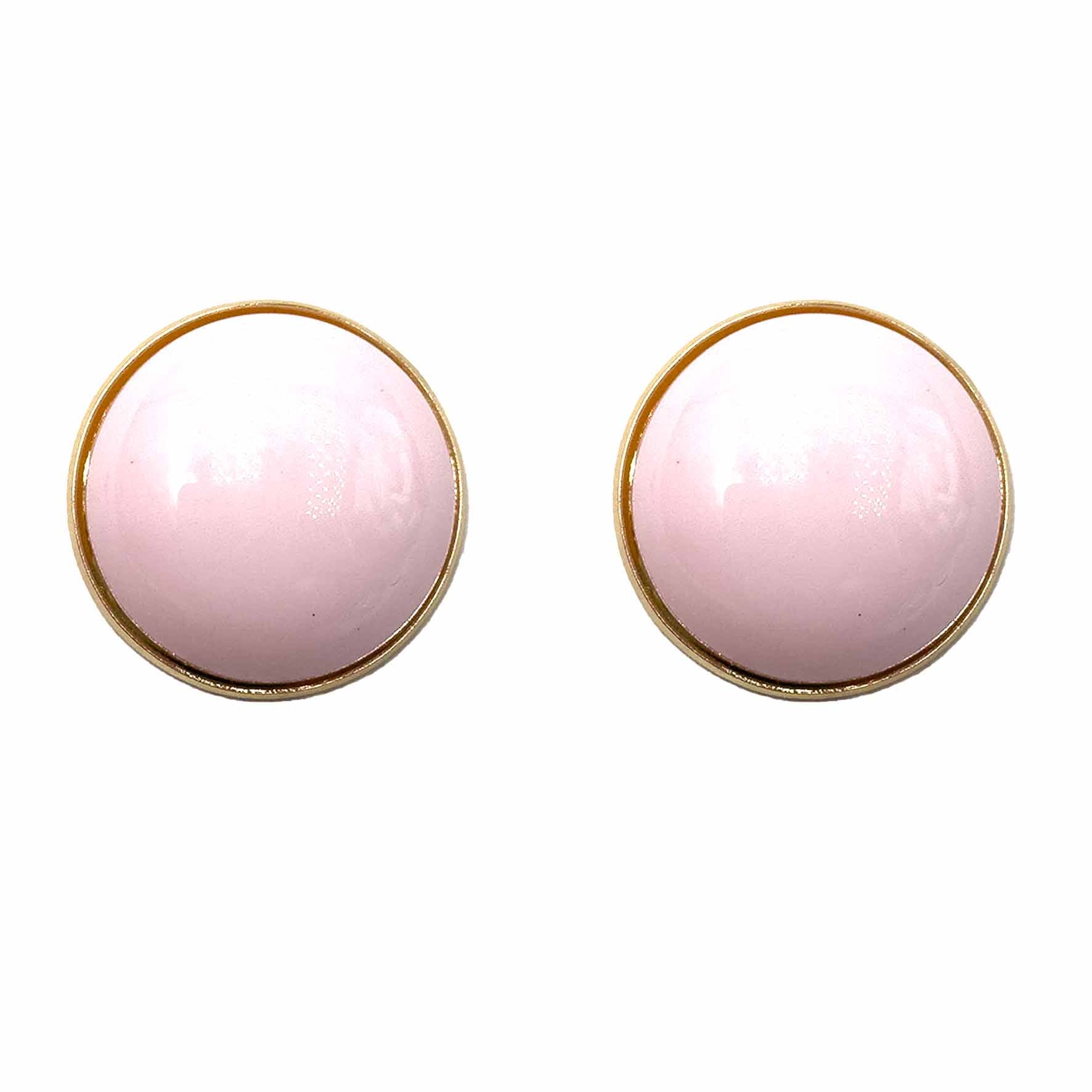 Palestro Milano Orecchini Rosa cipria Bottone Retrò
