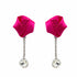 Palestro Milano Orecchini Rosa di raso con zirconi