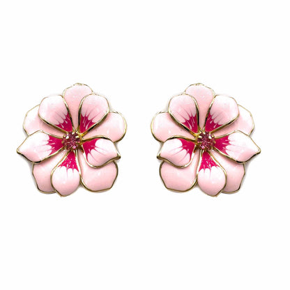 Palestro Milano Orecchini Rosa e Fucsia Fiore Sfumato
